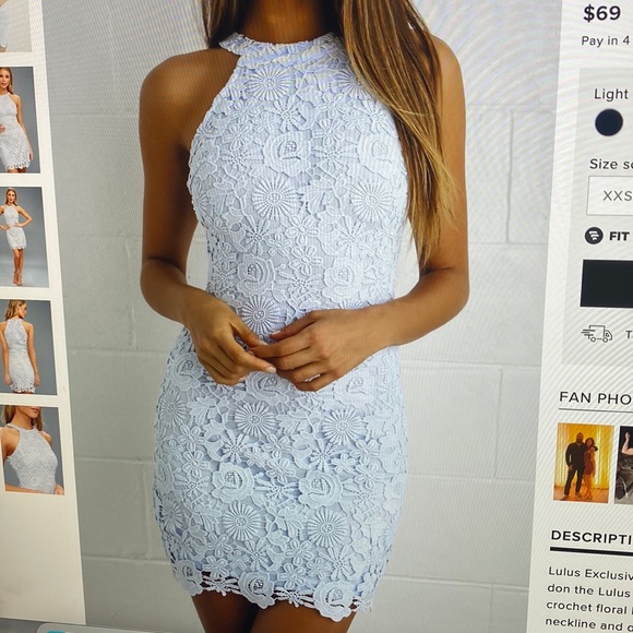 Lulu’s Love Poem Light Blue Lace Mini Dress - Picture 2 of 4
